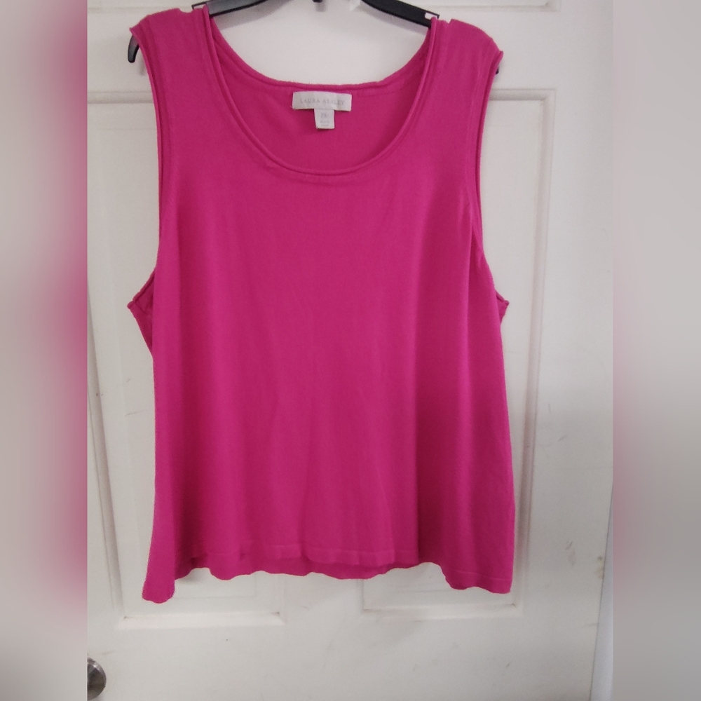 Laura Ashley Pink Boxy Sleeveless Tank Top
